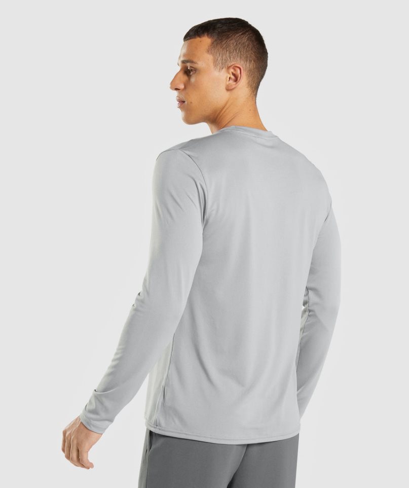 Koszulki Gymshark Arrival Long Sleeve Męskie Szare | PL 836BWD